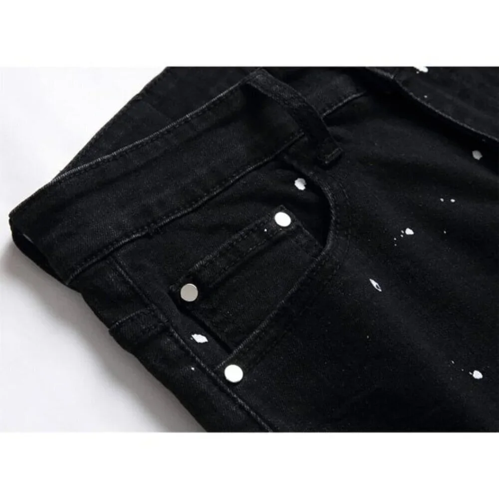 Men's Patch Ripped Stretch Regular Fit Jean With Five Pockets